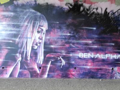 Artiste ben alpha , sous le pont derrière Conforama — Street art by Ben Alpha in Angers