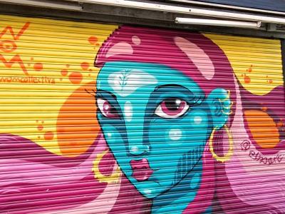 Visage psychédélique, WOM Collective — Street art de WOM Collective à London
