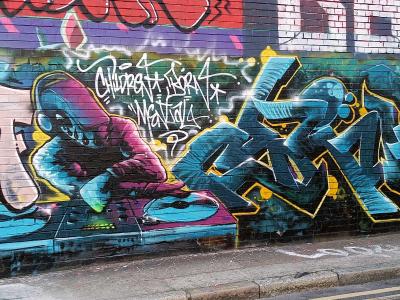 The DJ at the Decks, Calvin Street — Street art in London