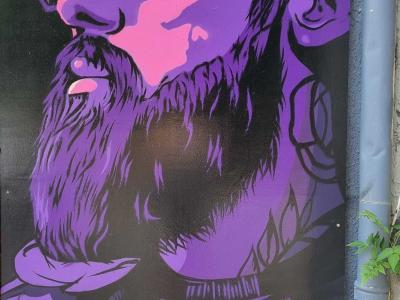 Hip-hop Portrait — Street art by Newi (Julien Berland) in Clermont-Ferrand