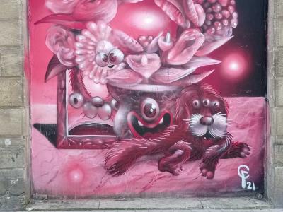 Composition rose Bordeaux — Street art à Nouvelle-Aquitaine