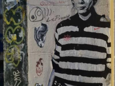 Urban Collage with Red Mask — Street art in Strasbourg