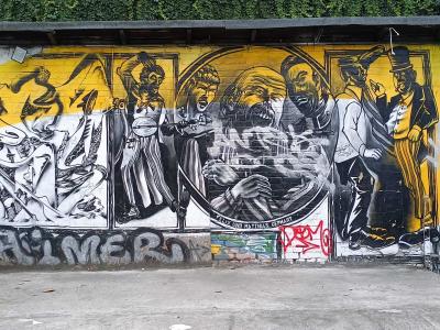 Yellow and Black Expressive Mural — Street art by Felix Gephart, Matthias Gephart in Berlin