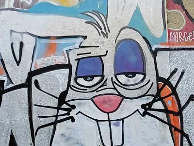 Chat Minimaliste Comique — Street art à Berlin