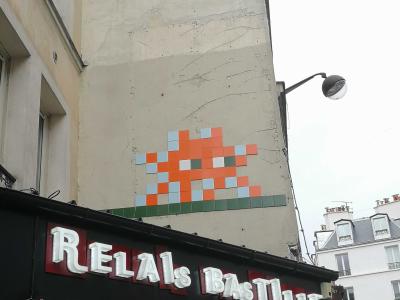 Space Invader - Bastille — Street art by Invader in Paris