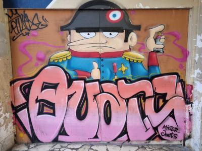 Napoleon with a Spray Can — Street art in Vichy