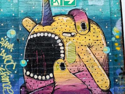 Colorful Unicorn Creature by Celopax — Street art in Berlin