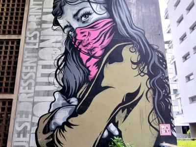 Girl of Spring — Street art by RNST in Grenoble