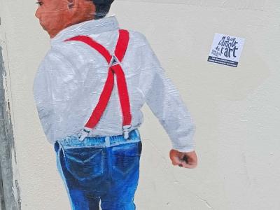 Child from Behind and the Word Love — Street art in Nantes