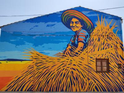 LA MUJER Y EL CAMPO — Street art in Polvorosa de Valdavia