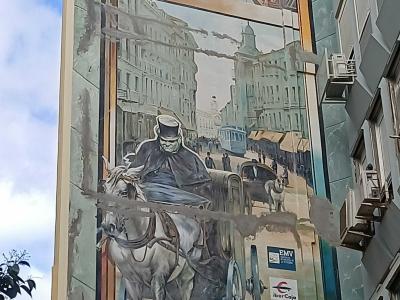Fresque historique trompe-l'œil Madrid — Street art à Madrid
