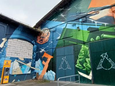 Panoramic Mural at Abentaucher Berlin — Street art by JD Art in Berlin