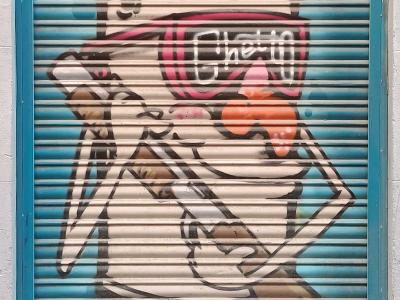 Hip-Hop Spray Can Character with Sneakers — Street art in Madrid