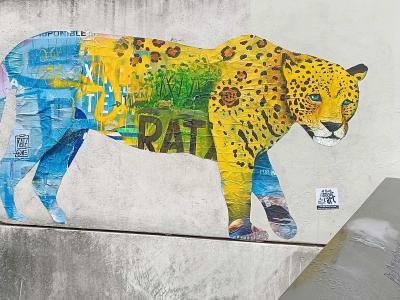 Ratz One's Colorful Leopard — Street art by Ratz One in Nantes
