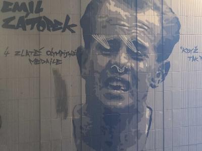 Emil Zátopek — Street art à Prague