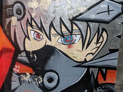 Masked Kakashi on Concrete — Street art in Valence