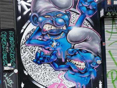 Badass Smurf — Street art in Paris