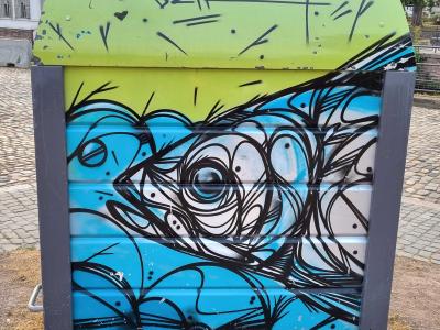 The Black Line Fish — Street art in Strasbourg