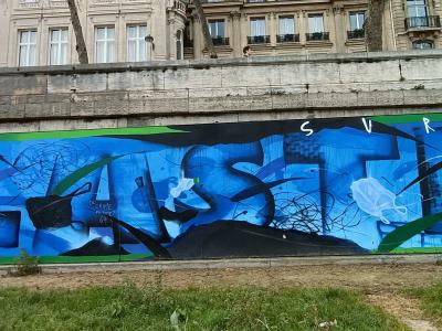 Blue Wildstyle Lettering by Beerens — Street art by Beerens in Paris