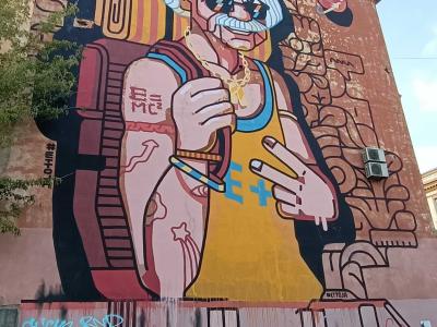 Einstein Traveller — Street art by EttoJa in Vilnius