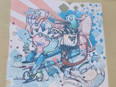 Composition pop art géométrique — Street art à Strasbourg