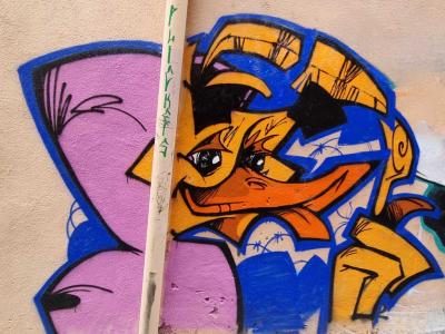 Duo de personnages colorés — Street art à Clermont-Ferrand