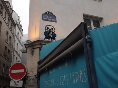 Sans, the Skeleton of Rue des Carmes — Street art in Paris