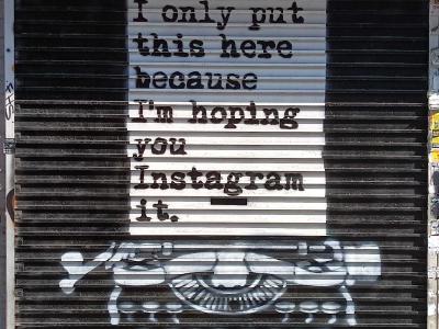 Hopeful Typewriter Message — Street art in London