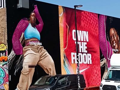 Own The Floor - Pink Magenta Female — Street art in London