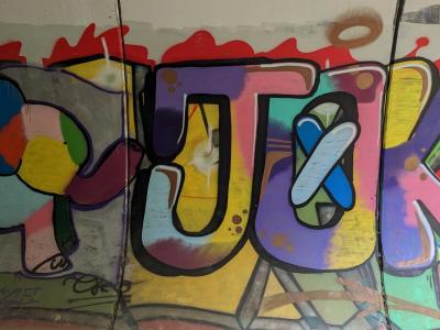 Multicolored Bubble Letters — Street art in Soyons