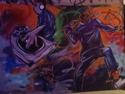 DJ and Hip-Hop Dancer — Street art in Paris