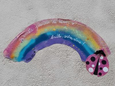 Rainbow and Ladybug — Street art in Clermont-Ferrand