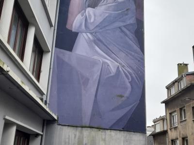Le jour se rêve silhouette — Street art de LONAC à Boulogne-sur-Mer