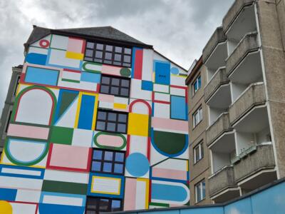 Geometric Brühl Facade by Camille Walala — Street art by Camille Walala in Chemnitz