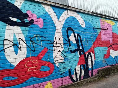 Multicolor abstract composition — Street art by Boicut in Vilnius