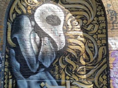 Abstract Golden Goddess — Street art in London