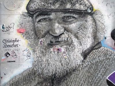 Tribute to Christophe Bouchet by Jimmy C — Street art by James Cochran (Jimmy C) in Berlin