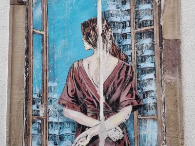 The Woman at the Bricked Up Window — Street art in Strasbourg