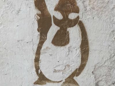 Pochoir pingouin à Blois — Street art à Blois