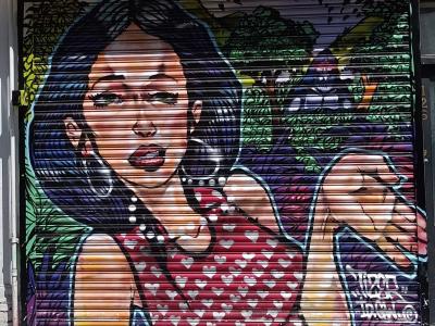 Striped Portrait — Street art in London