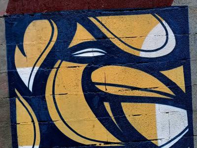 Blue and Gold Abstraction by Hazul — Street art by Hazul in Porto