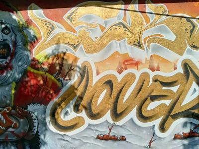 Zombie Santa Claus — Street art in Prague