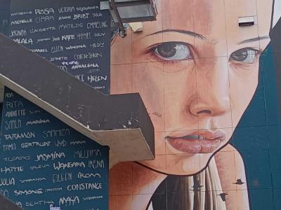 Hybrid Portrait - Code and Reality — Street art by Herakut in Berlin