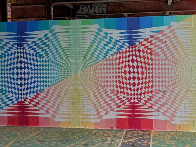 Geometric Optical Illusions — Street art by Dino in Berlin