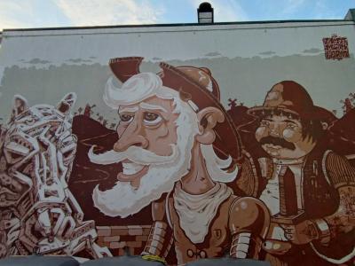 Dom Quixote & Sancho Pança — Street art de FEDOR, MESK, MOTS à Porto