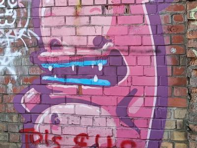 Fat Monster rose de Kiwie — Street art de Kiwie à Rīga