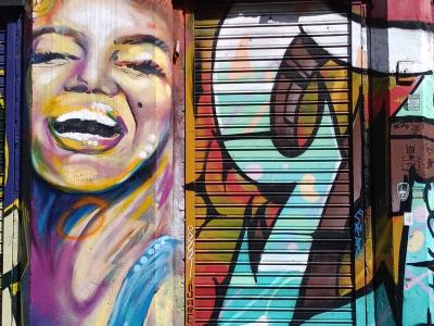 Joyful Female Portrait — Street art in London