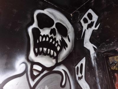 The Skull and the Little Ghosts — Street art in Grenoble