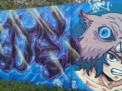 Lettrage 3D multicolore — Street art à Rennes