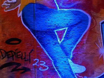 Danseur hip-hop silhouette lumineuse — Street art à Paris